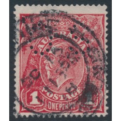 AUSTRALIA - 1918 1d red-brown KGV (shade = G76), perf. OS, used – ACSC # 72Obb