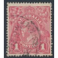 AUSTRALIA - 1918 1d lilac-pink KGV (shade = G28½), used – ACSC # 71T