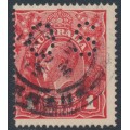 AUSTRALIA - 1914 1d bright red [aniline] KGV (G11), perf. OS, used – ACSC # 71Bbb