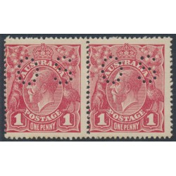 AUSTRALIA - 1918 1d red KGV (G30), perf. OS, die I + die II pair, MH – ACSC # 71V(2)ic