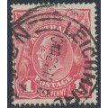 AUSTRALIA - 1918 1d pink KGV (shade = G28), used – ACSC # 71T
