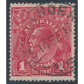 AUSTRALIA - 1917 1d deep pinkish carmine [aniline] KGV (shade = G62½), used – ACSC # 72C