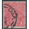 AUSTRALIA - 1918 1d deep pink KGV Head (shade = G66), used – ACSC # 72G