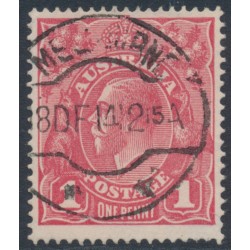 AUSTRALIA - 1914 1d salmon-red [aniline] KGV (shade = G12), die II, used – ACSC # 71C(1)i