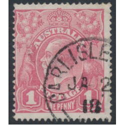 AUSTRALIA - 1918 1d lilac-pink KGV (shade = G28½), used – ACSC # 71T