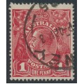 AUSTRALIA - 1918 1d deep red-brown KGV (shade = G76), used – ACSC # 72O