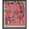 AUSTRALIA - 1918 1d red (die III) KGV (G109), inverted watermark, used – ACSC # 75Aa 