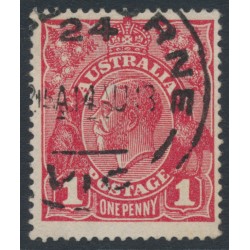 AUSTRALIA - 1918 1d red (die III) KGV (G109), inverted watermark, used – ACSC # 75Aa 