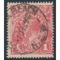 AUSTRALIA - 1917 1d scarlet-salmon KGV (shade = G26), used – ACSC # 71R