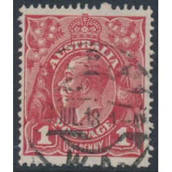 AUSTRALIA - 1918 1d brownish red KGV (shade = G32), used – ACSC # 71W