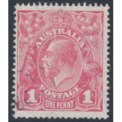 AUSTRALIA - 1918 1d pale carmine-pink (LM watermark) KGV (shade = G101), used – ACSC # 73A