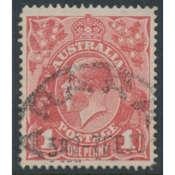 AUSTRALIA - 1917 1d terracotta KGV (shade = G25), used – ACSC # 71Q