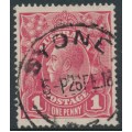 AUSTRALIA - 1918 1d carmine-pink KGV (shade = G29), used – ACSC # 71U