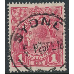 AUSTRALIA - 1918 1d carmine-pink KGV (shade = G29), used – ACSC # 71U