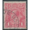 AUSTRALIA - 1918 1d pale carmine-pink KGV (shade = G29), used – ACSC # 71U