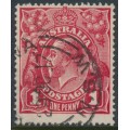 AUSTRALIA - 1917 1d red-crimson KGV (shade = G23), used – ACSC # 71N