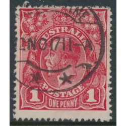 AUSTRALIA - 1917 1d red-crimson KGV (shade = G23), used – ACSC # 71N