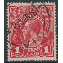 AUSTRALIA - 1917 1d orange-red KGV (shade = G24½), used – ACSC # 71P