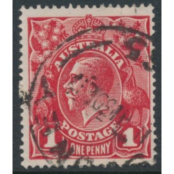 AUSTRALIA - 1917 1d deep orange-red KGV (shade = G24½), used – ACSC # 71P