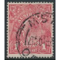 AUSTRALIA - 1917 1d brownish rose KGV (shade = G64), used – ACSC # 72E