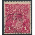 AUSTRALIA - 1918 1d very deep rosine KGV (G70), used – ACSC # 72J