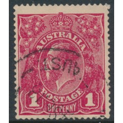 AUSTRALIA - 1918 1d very deep rosine KGV (G70), used – ACSC # 72J