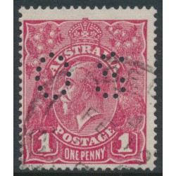 AUSTRALIA - 1918 1d deep rosine KGV (G70), perf. OS, used – ACSC # 72Jbb