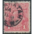 AUSTRALIA - 1918 1d orange-pink KGV (shade = G28), used – ACSC # 71T