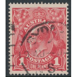 AUSTRALIA - 1914 1d bright red [aniline] KGV (G11), die II, used – ACSC # 71B(1)i