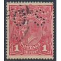 AUSTRALIA - 1918 1d rose-pink KGV (shade = G67), perf. OS, used – ACSC # 72Hbb