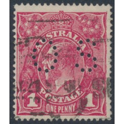 AUSTRALIA - 1918 1d damson KGV (shade = G70½), perf. OS, used – ACSC # 72Kbb