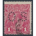 AUSTRALIA - 1918 1d lilac-rose KGV (shade = G70½), perf. OS, used – ACSC # 72KAbb