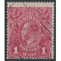 AUSTRALIA - 1918 1d plum KGV (shade = G71), used – ACSC # 72L