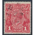AUSTRALIA - 1918 1d red (die III) KGV (G109), inverted watermark, used – ACSC # 75Aa 