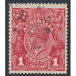 AUSTRALIA - 1918 1d red (die III) KGV (G109), inverted watermark, used – ACSC # 75Aa 