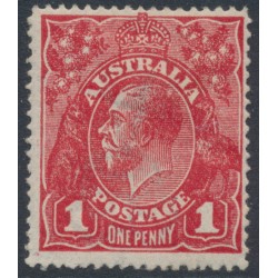 AUSTRALIA - 1916 1d deep scarlet [aniline] KGV (G60), inverted watermark, MH – ACSC # 72Aa 