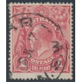 AUSTRALIA - 1917 1d brownish rose KGV (shade = G23½), used – ACSC # 71M 