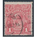 AUSTRALIA - 1917 1d pinkish salmon KGV (shade = G26), used – ACSC # 71R