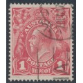 AUSTRALIA - 1917 1d reddish salmon KGV (shade = G26), used – ACSC # 71R