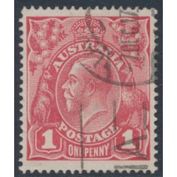 AUSTRALIA - 1917 1d reddish salmon KGV (shade = G26), used – ACSC # 71R