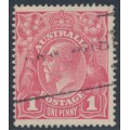 AUSTRALIA - 1918 1d rose-pink KGV (shade = G28), used – ACSC # 71T