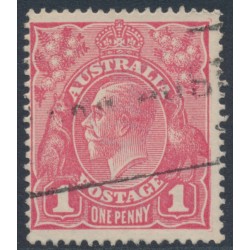 AUSTRALIA - 1918 1d rose-pink KGV (shade = G28), used – ACSC # 71T
