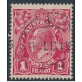 AUSTRALIA - 1918 1d deep carmine-pink KGV (shade = G29), used – ACSC # 71U