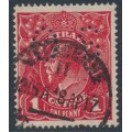AUSTRALIA - 1916 1d very deep scarlet [aniline] KGV (G60), perf. OS, used – ACSC # 72Abb 