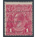 AUSTRALIA - 1918 1d plum KGV (shade = G71), used – ACSC # 72L