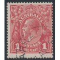 AUSTRALIA - 1918 1d brownish red KGV (shade = G32), used – ACSC # 71W