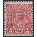 AUSTRALIA - 1918 1d brownish red KGV (G32), merged die II, used – ACSC # 71W(1)i