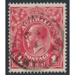 AUSTRALIA - 1914 1d bright red [aniline] KGV (shade = G11), used – ACSC # 71B