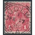 AUSTRALIA - 1914 1d salmon-red [aniline] KGV (shade = G12), used – ACSC # 71C