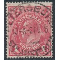 AUSTRALIA - 1914 1d salmon-red [aniline] KGV (shade = G12), used – ACSC # 71C